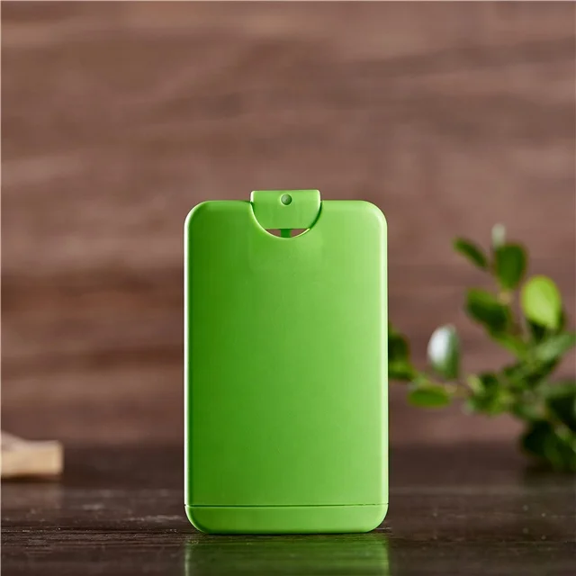 top quality 20ml 45ml plastic biodegradable pocket flat spray credit card bottle for perfume