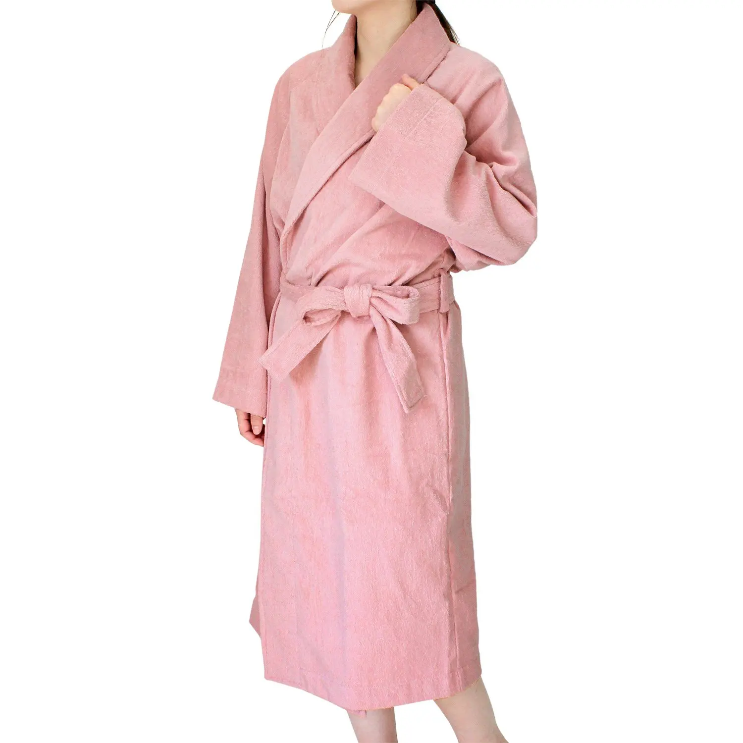 
Classical Style Waffle Weave Style Gold Purfle 100% Cotton Hotel Bath Room Linen Bath Robe 
