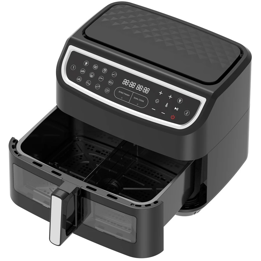 Professional Factory Detachable Container Airy Oven Electric Control Oil Free Air Fryer For Home Dual Pot