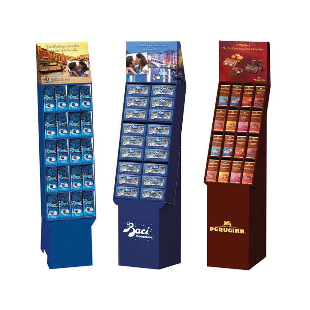 Hot Sale Store Retail POS Paper Corrugated Floor Display Rack Stands Drink Candy Snacks POP Cardboard Floor Display Stand