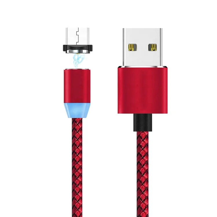 360 rotary circular magnetic connector 3 in 1 strong magnetic USB cable for 8 Pin / Type-C / Micro USB