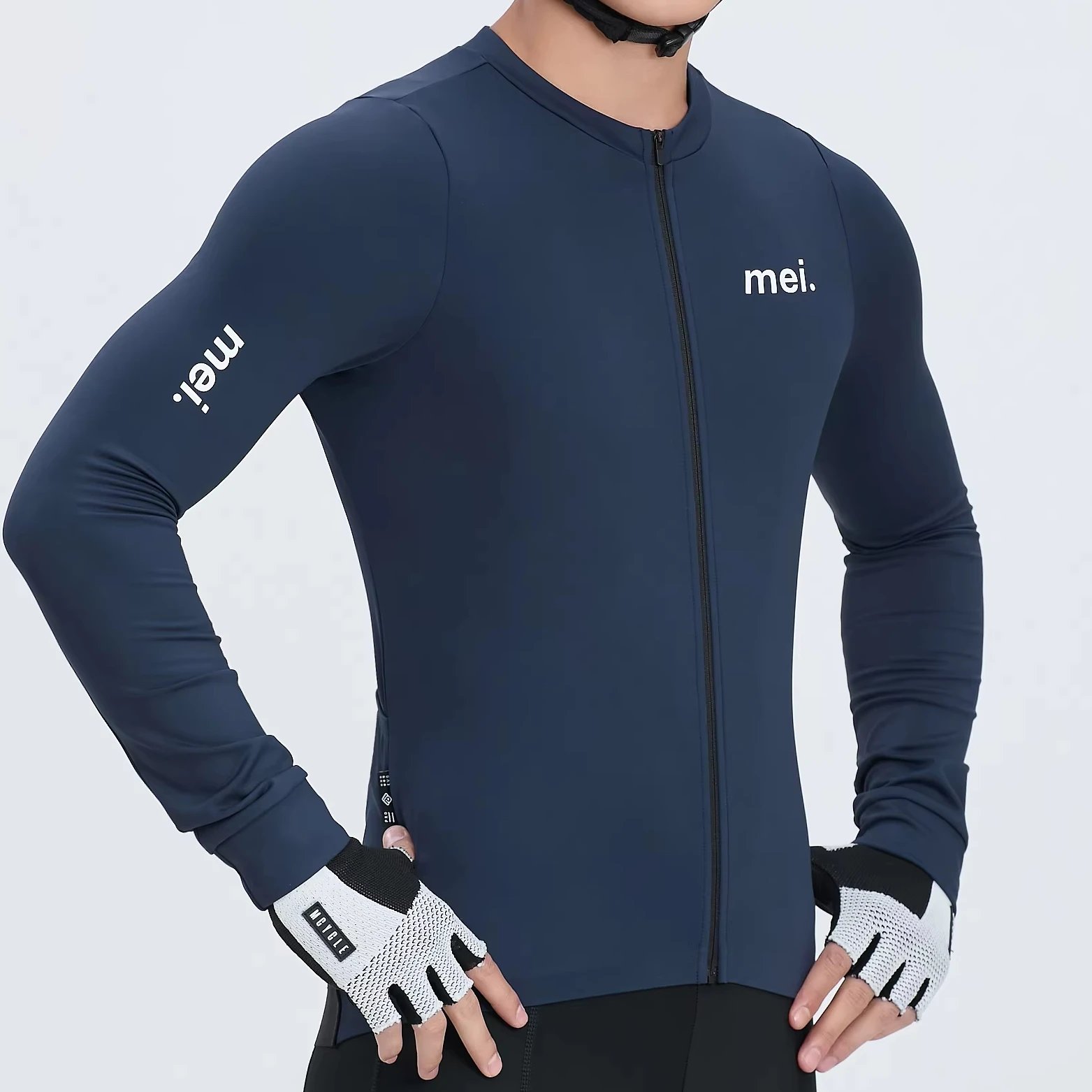 Mcycle Solid Color Thermal Fleece Cycling Jerseys Quick Dry Breathable Sports Shirts for Adults Plus Size Winter Sports Jackets