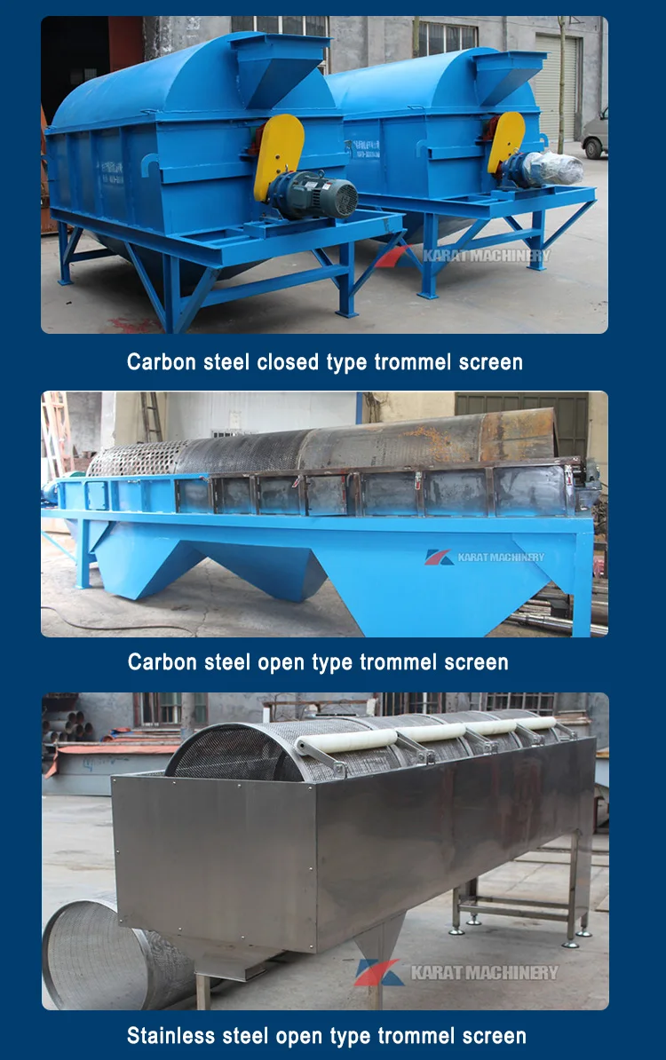 304 stainless steel Soil trommel screen drum sieving machine