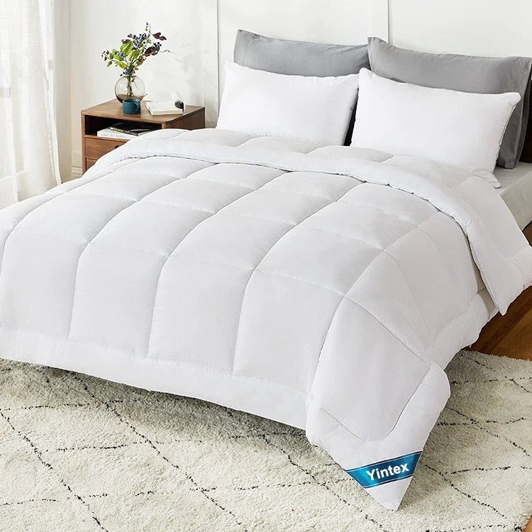 Custom Logo Microfiber Hotel Polyester Bedding Queen Size Comforter Quilt Duvet
