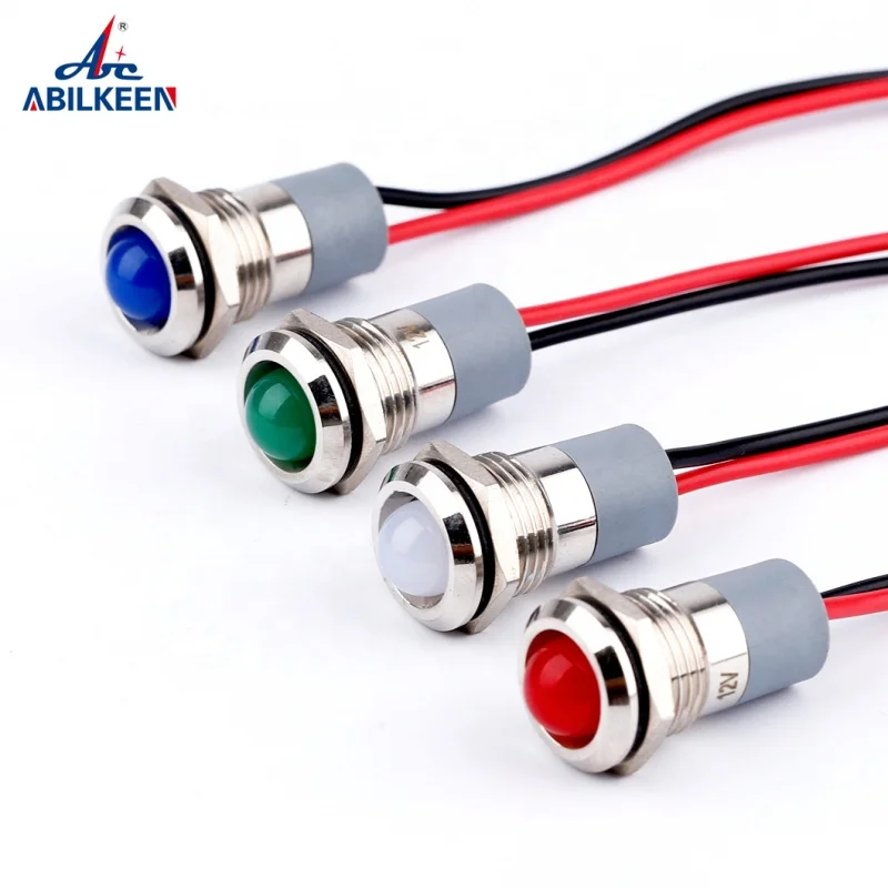 Signal 6mm mini led Red Green Yellow Blue White button lights 12v mini led pilot lights indicator lamp