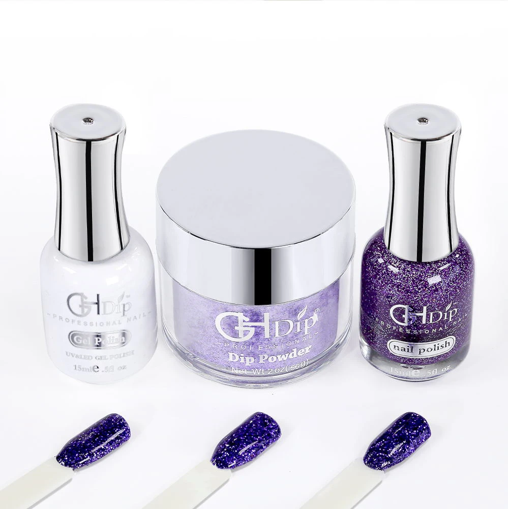 Color Glitter Nail 3 in 1 Acrylic Dipping Powder  match gel polish and nail lacquer