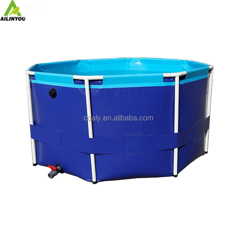 Movable farming fish tank PVC fishing poly tank customized raised fish ponds emergency storage frame water tank for firefighting