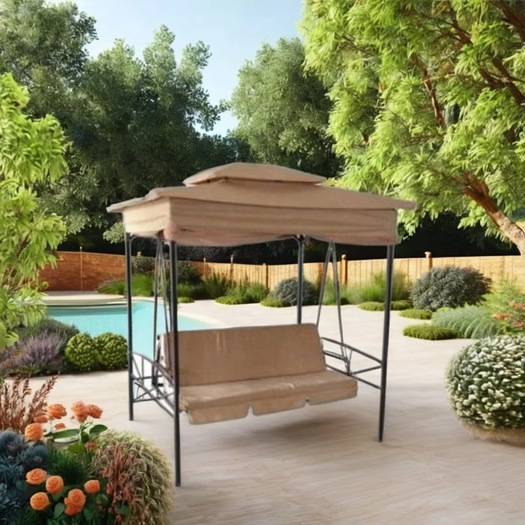 Luxury Standing Swing Gazebo Chair and Bed with Mosquito Net for Outdoor Garden Use