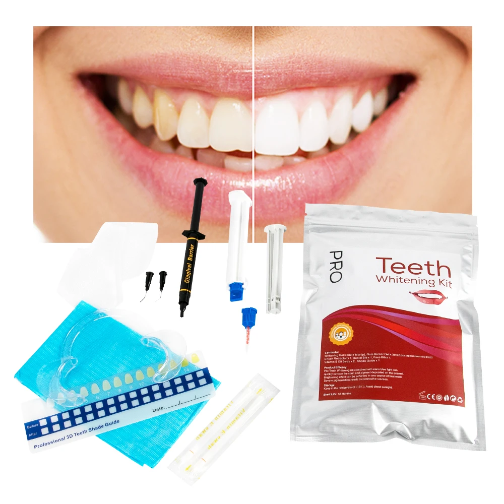 Glorysmile Professional Logo Dental Gum Protector Double Tube Gel Clinic Teeth Whitening Kit