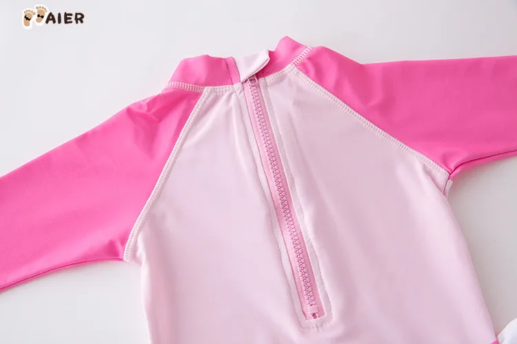 Baby Girl Swimwear Halloween Swimsuit Bathing Suit  Pink 3D Frill Mane Flamingo Beachwear Kids UV Protection