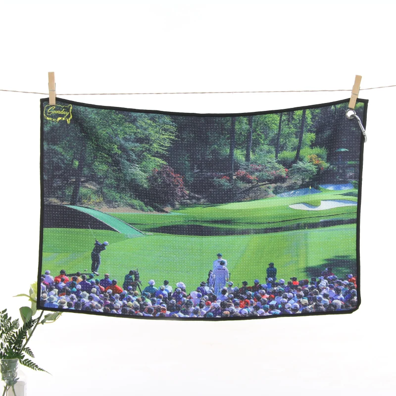 Microfiber waffle cool golf towel custom logo printed