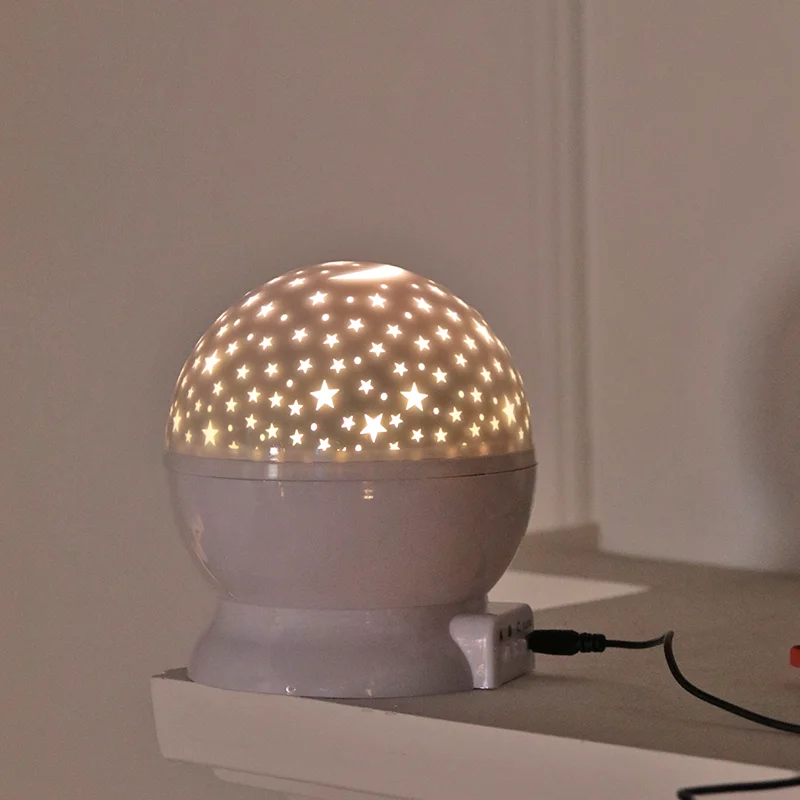LED small 3d lighting star night light projector 360 Degree Rotation LED Starry Sky Rotating 12 Light Color Changing