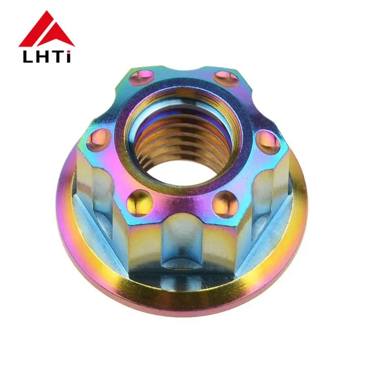 M8 M10 Gr5 titanium hex flange nuts  rear axle nuts hub wheel nuts