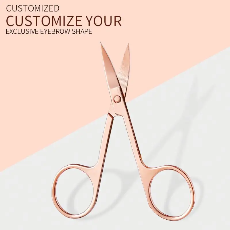 Stainless Steel Custom LOGO Eyelash Eyebrow Trimmer Nose Hair Trimming Makeup Tool Beauty Scissors