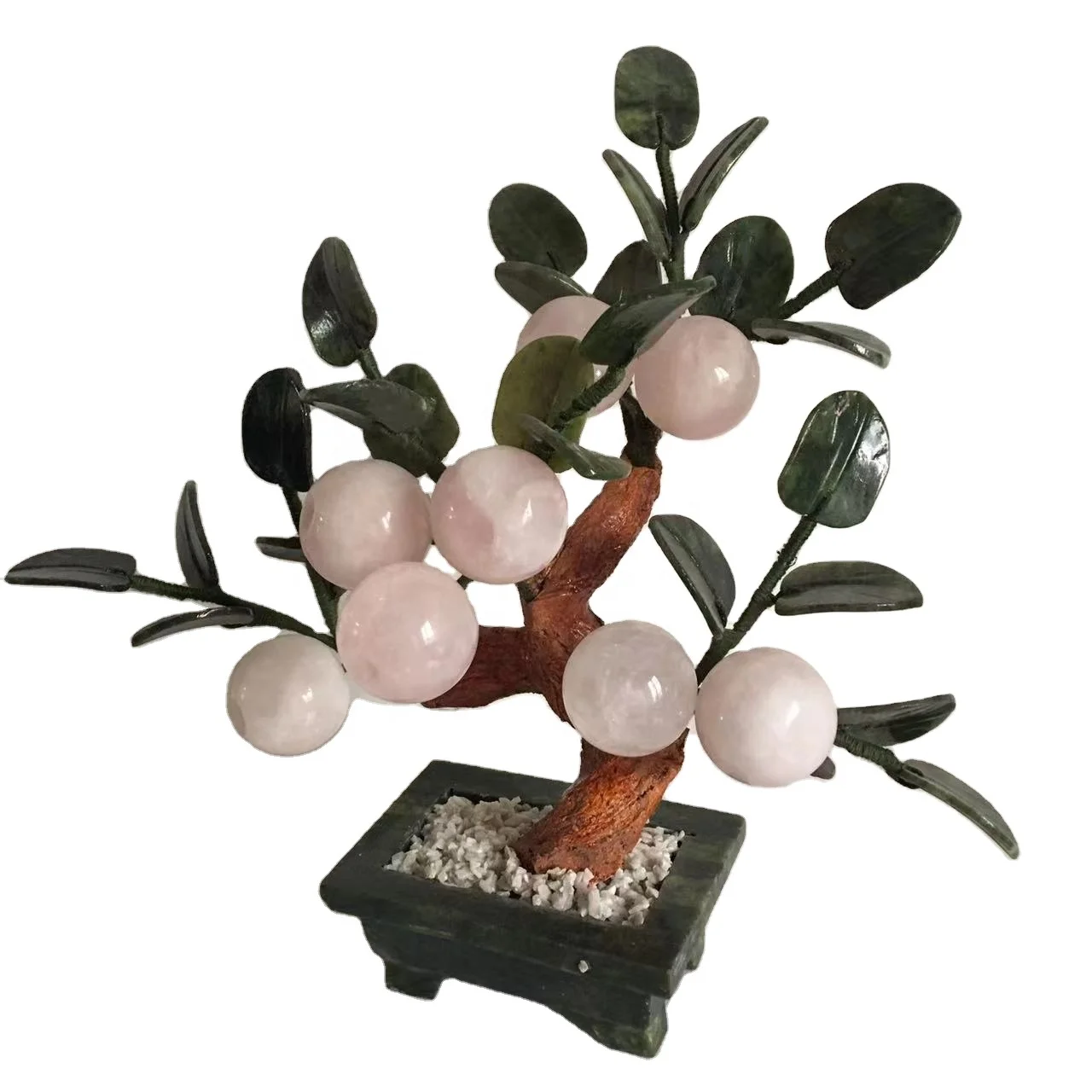 Wholesale natural quartz hand carved apple healing Christmas gift crystal tree