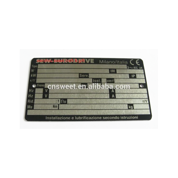
Custom Logo Printed 304 Stainless Steel Label Metal Label Plate 