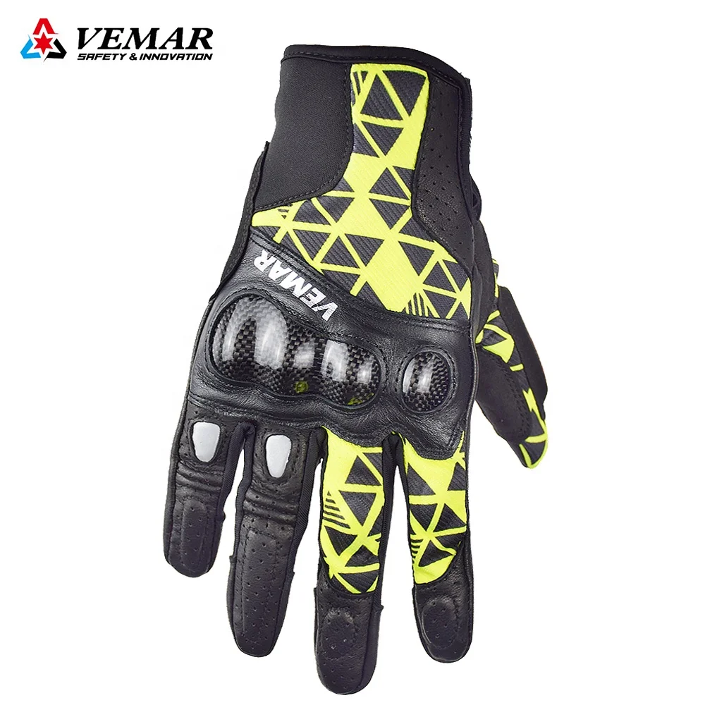 VEMAR Motorcycle Riding Gloves Men Vintage Motocross Leather Gloves Touch Screen Motorbike Racing Bike MTB ATV Safety Gloves