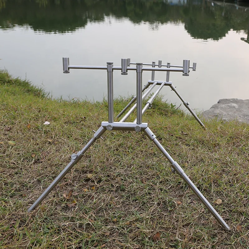 High quality stainless steel firm  rod pod  for carp fishing 3 pcs rod rest with carrying bag