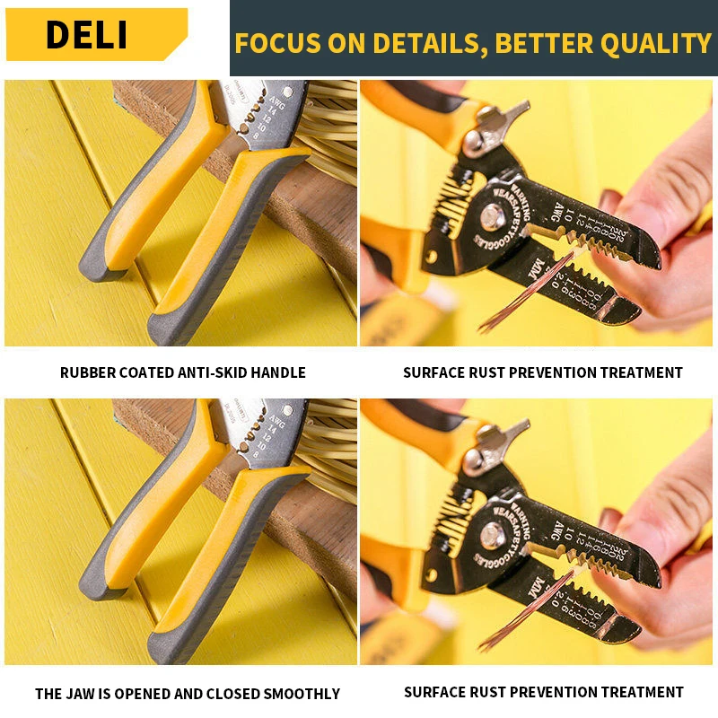 Special tools for electricians: multifunctional pliers, wiring pliers, universal wire and cable scissors, wire pressing pliers.