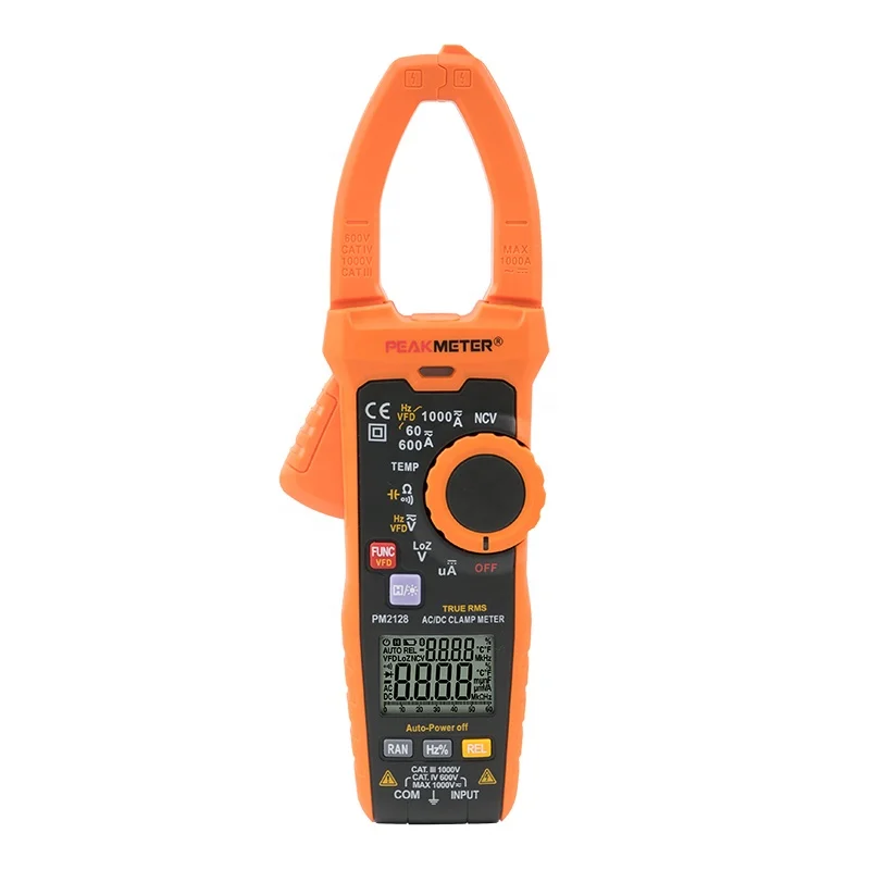 PEAKMETER PM2128 True RMS ac/dc current 1000A 1000V meter ammeter auto range ac dc multimeter digital clamp meter