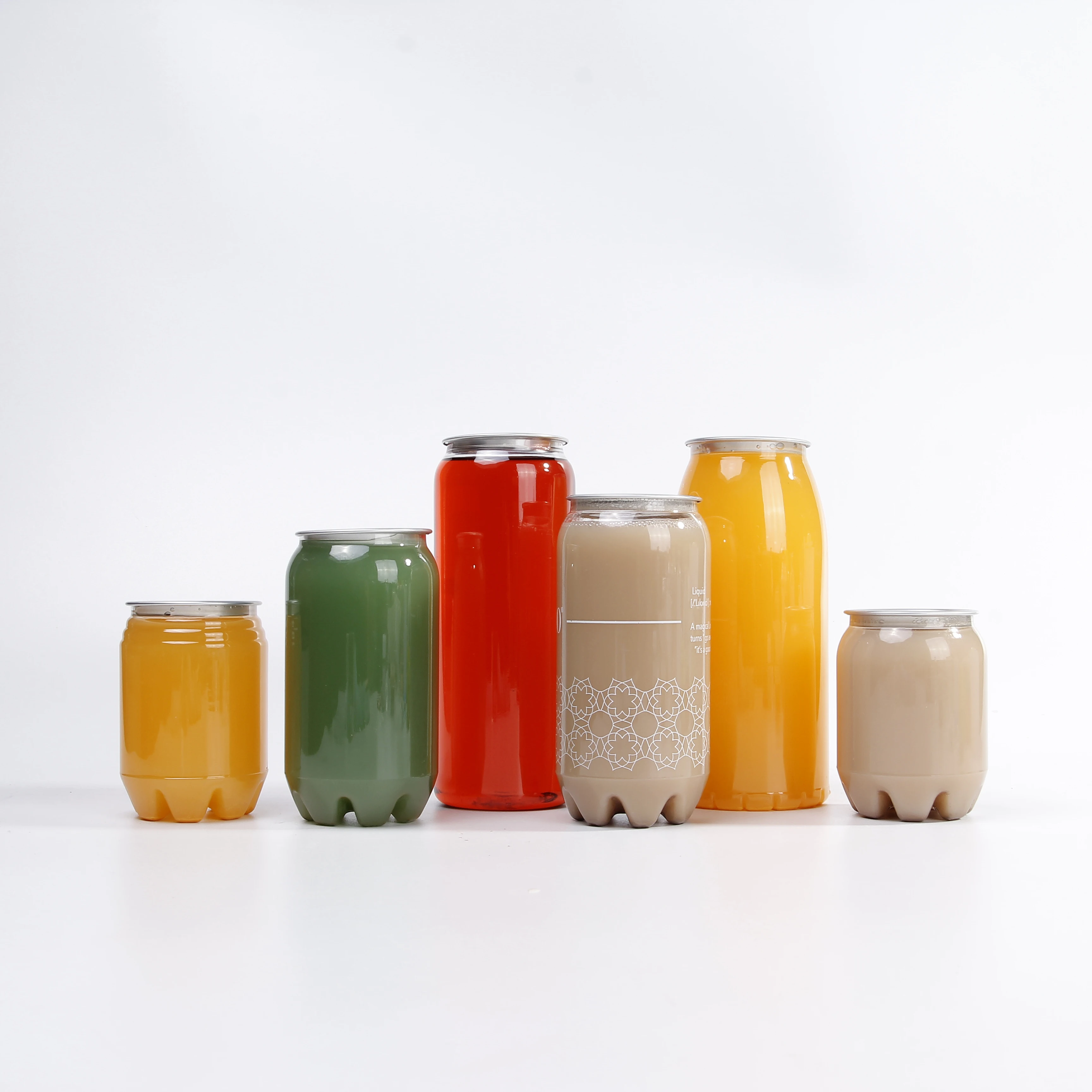 Manufacturer Clear Plastic Can Soda Drinking Bottle With Aluminum Customized PET Cans