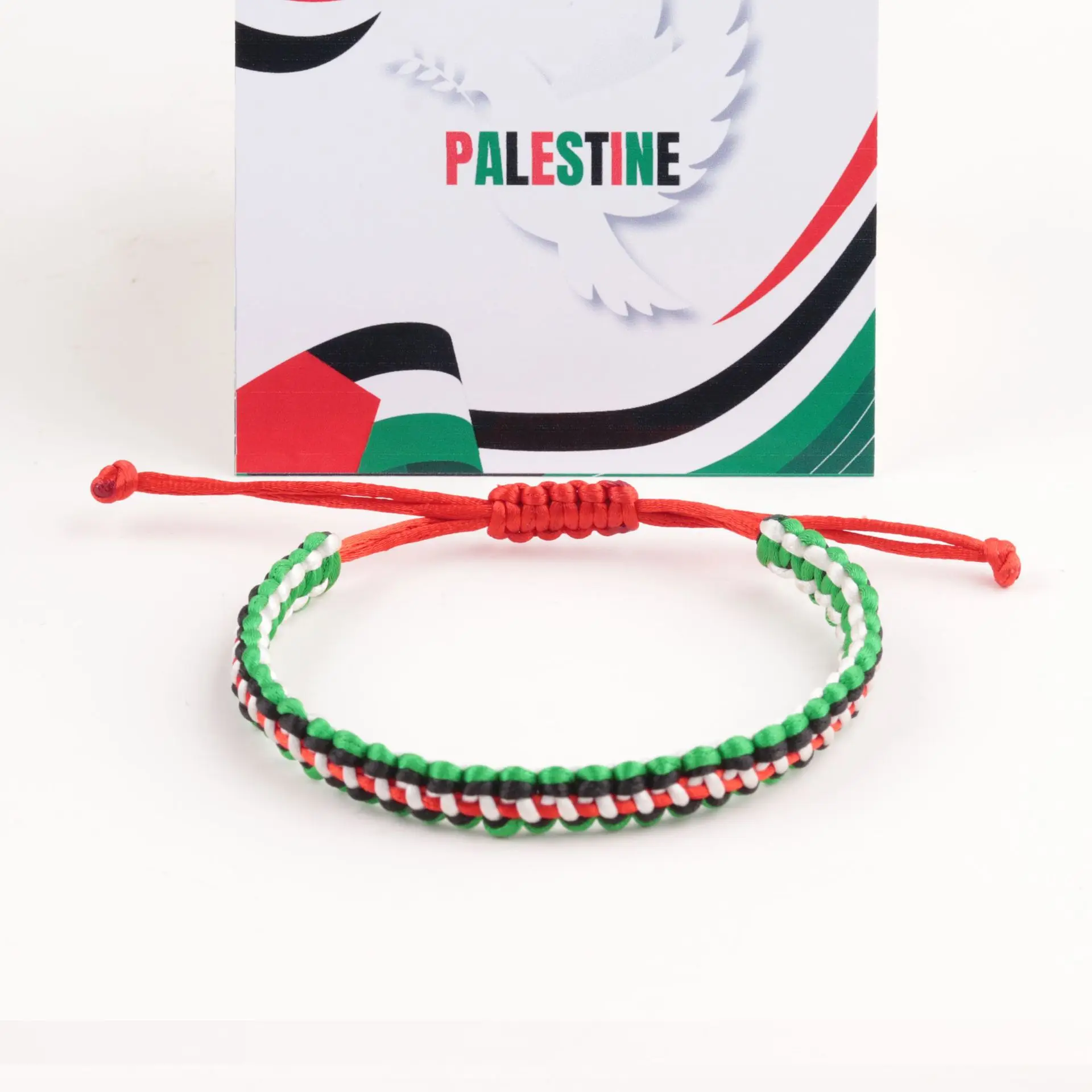 New Hand-Woven Bracelets Palestine Alphabet Colorful Beads Bracelet Palestine Flag Longing for Peace Bracelet