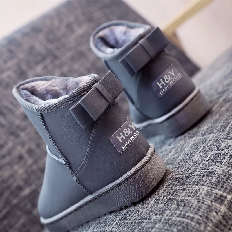 2021 Winter Kids Fashion snow boots warm plush soft bottom Bow girls