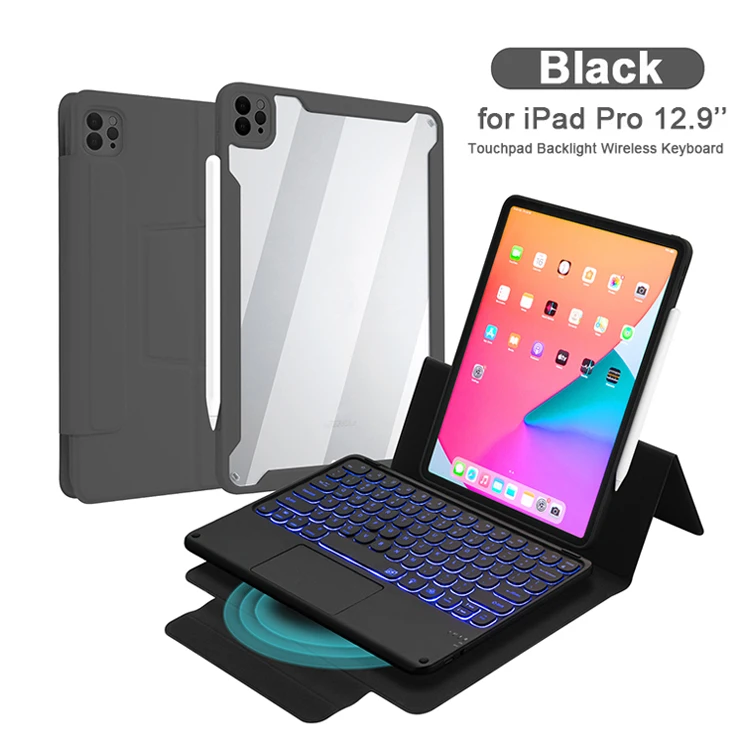 Creative Case For iPad 12.9 Inch 2021 2020 2018 Keyboard Case For iPad Pro Case 12.9 With Backlight Touchpad Keyboard