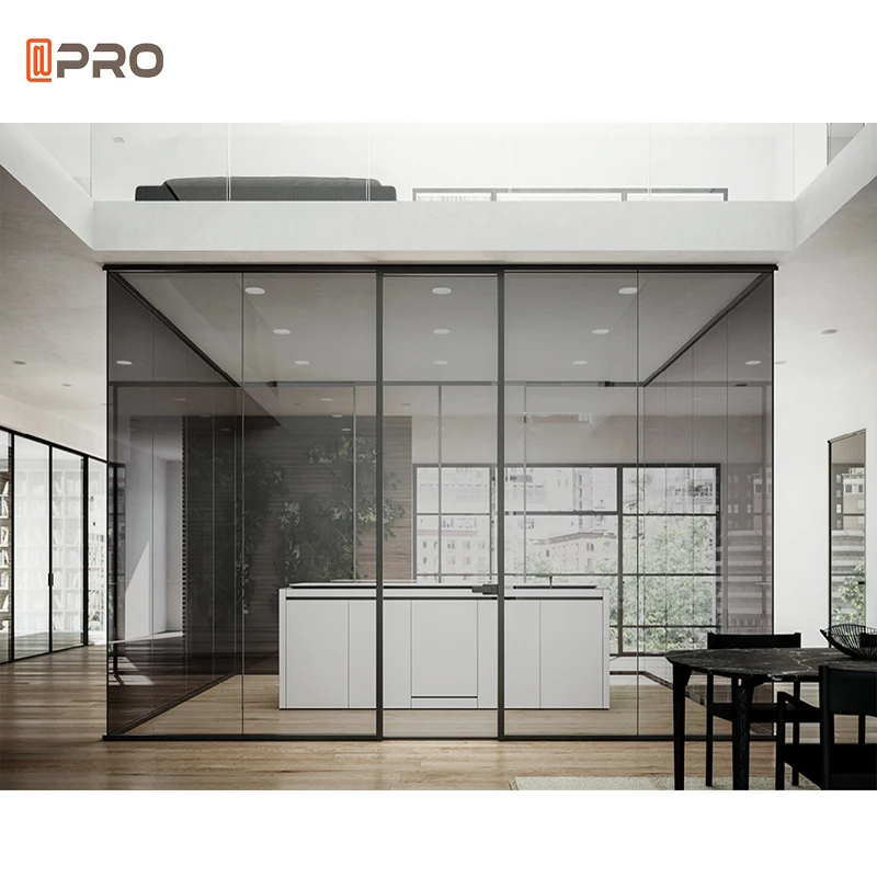 Glazed Decorative Fire Rated Glaze China Double Commercial Water Proof Tempered As2047 Safe Glass Aluminium Sliding Door