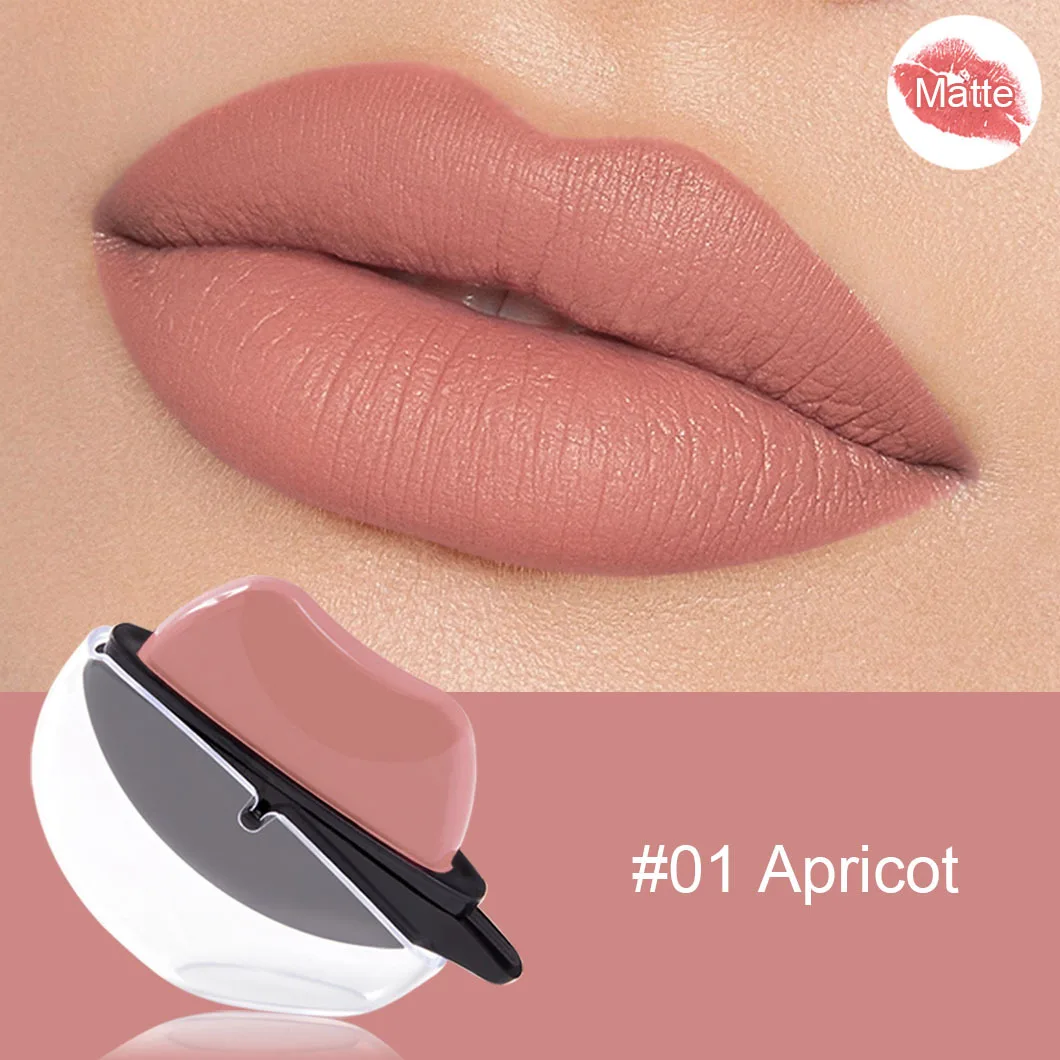 Hot Selling 9 Colors Black Nude Lip Shape Non-Stick Cup Vegan Waterproof Long Lasting Matte Lazy Lipstick