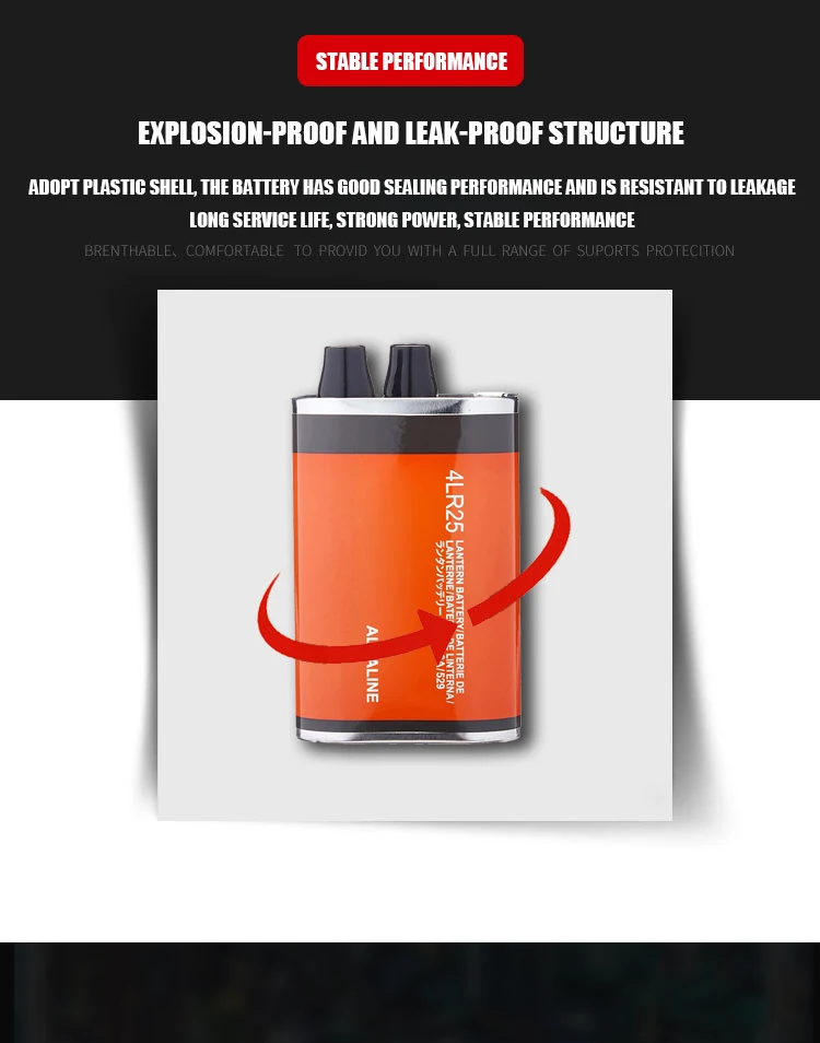 Ultra Digital 6V 6.0 Voits 4LR25 4Lr20 4LR25X Pile Plias Alcaline Lantern Dry Cell Alkaline Battery