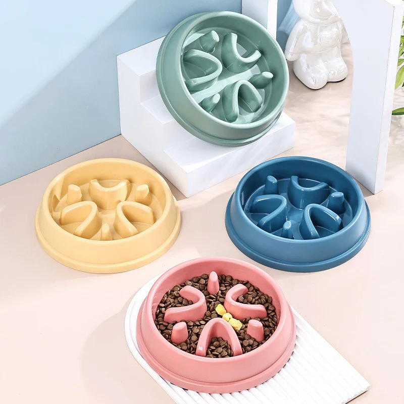 Eco Friendly Non Slip Pet Slow Eating Drinking Feeding Food Container Dog Water Bowl Mat Dog Pet Slow Bowls Feeders