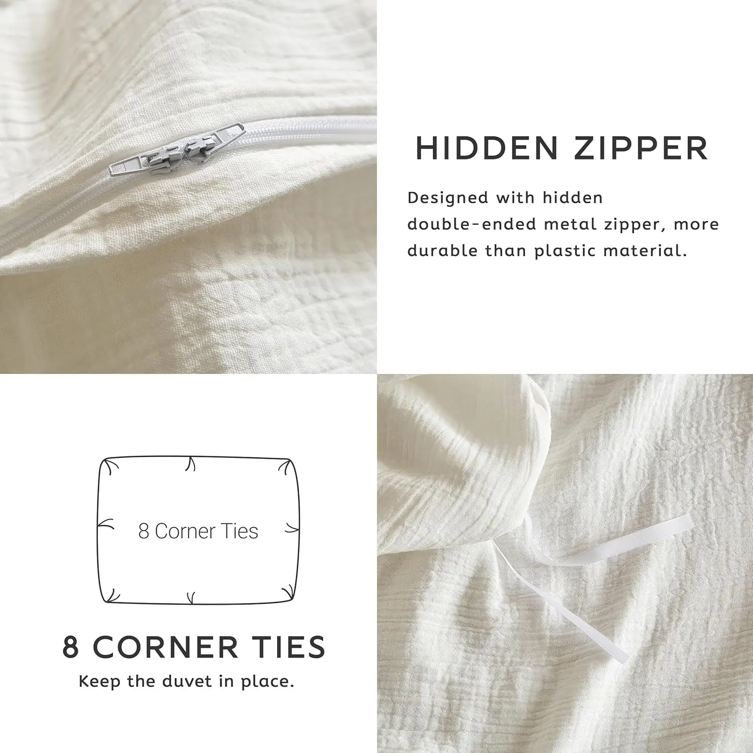 QDTEX New Arrival 100% 2-layer White elegant duvet cover bedding set cotton customized duvet cover set 6 pcs sheet set