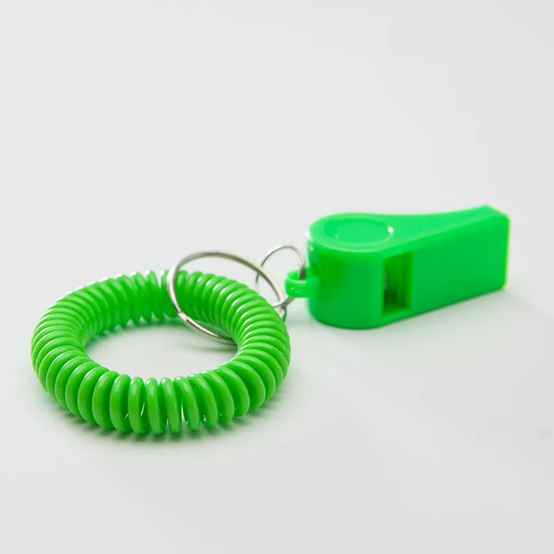 Promotional Colorful EVA Bracelet Keychain Stretchable Coil Wrist  Sport Plastic Whistle