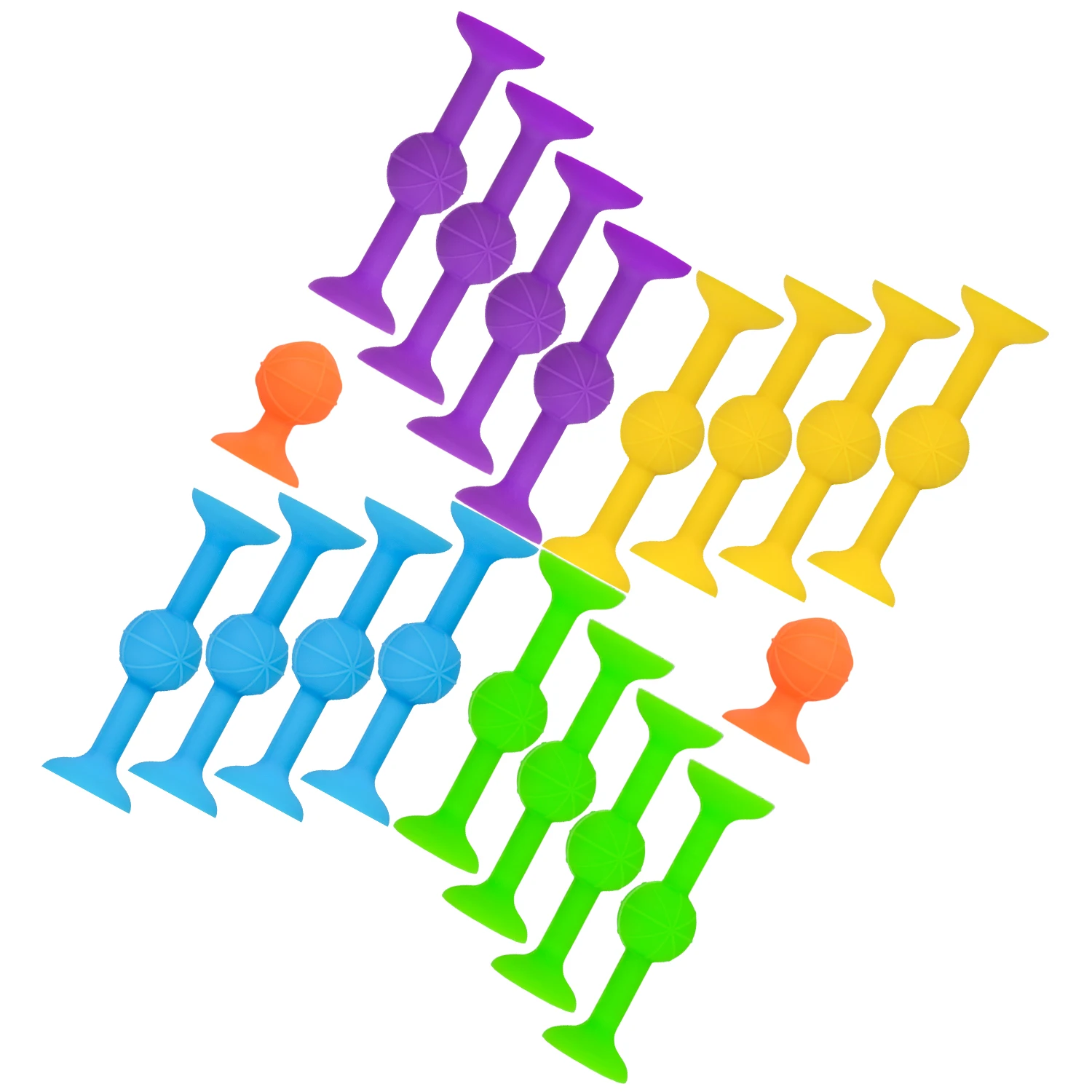 New 4 Colors 18 Pcs Target Marker and Dart Kids Puzzle Building Block Suction Cup Toys Pop Silicone Sucker Darts Games
