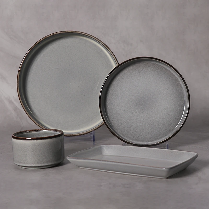 B2 72 Pcs Sets Luxury Porcelain Plate White Hotel Supplies Ceramic Ceram Set Dinner