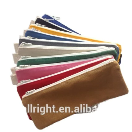 Простой цветной холщовый пенал, холщовый чехол на молнии