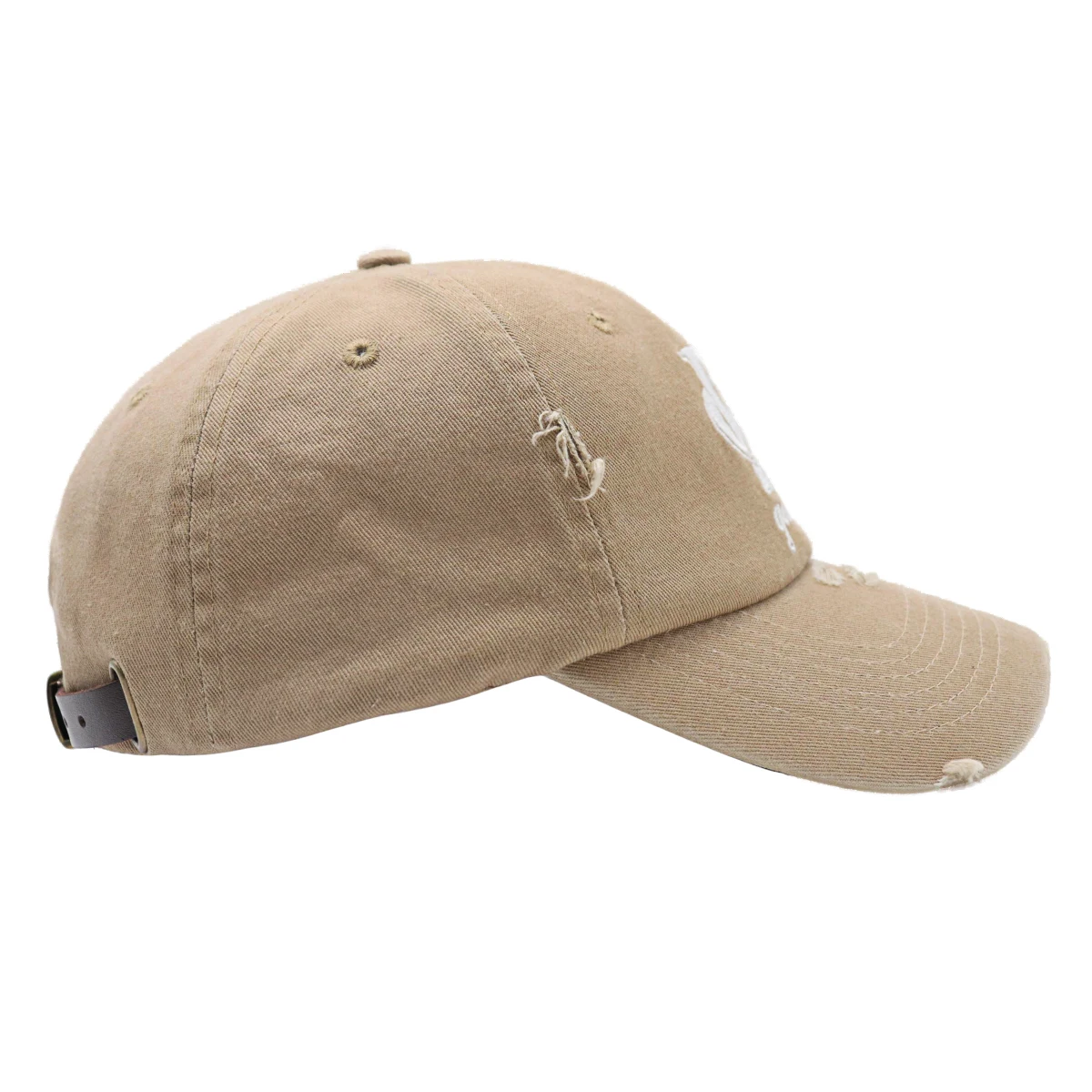 Unstructured Washed Dad Cap Embroidered Premium Embroidery Custom Distressed Dad Hat