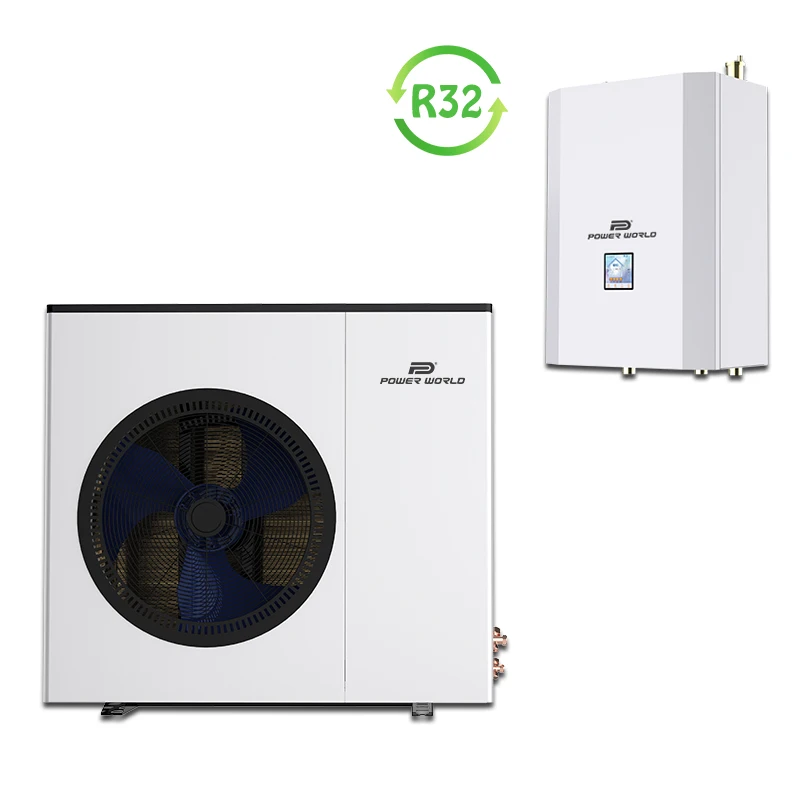 Low climate inverter heat pump high cop  r32 luftwasser wermepumpe split air to water heat pump 12kw