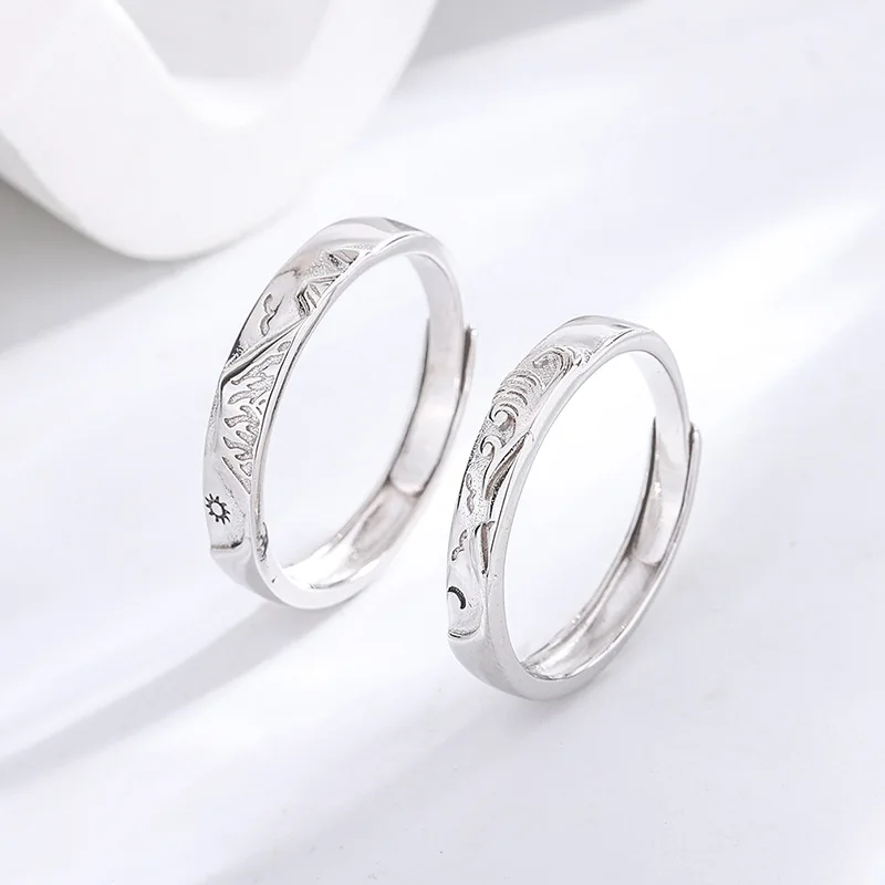 925 sterling silver rings fashion simplicity men and women rings wedding 925 sterling silver adjustable rings