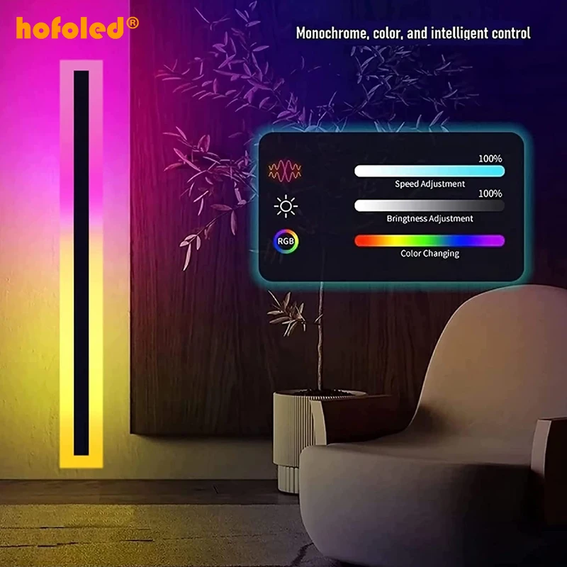 RGB Ip65 Outdoor Waterproof Long Linear Led Wall Light Smart Wall Sconce Lights For Home Bar Atmosphere Wall Lamps