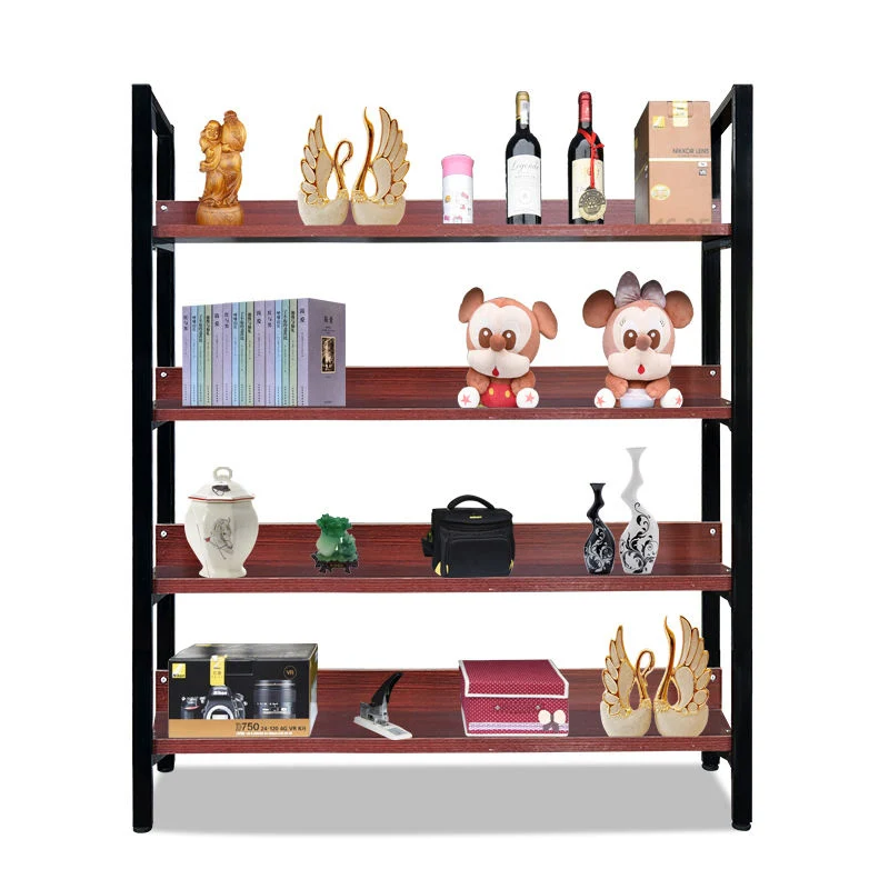 Hot Selling Wooden Modern Bookshelf 4-tier Multi-layer Easy Assemble Book Rack Bookshelves