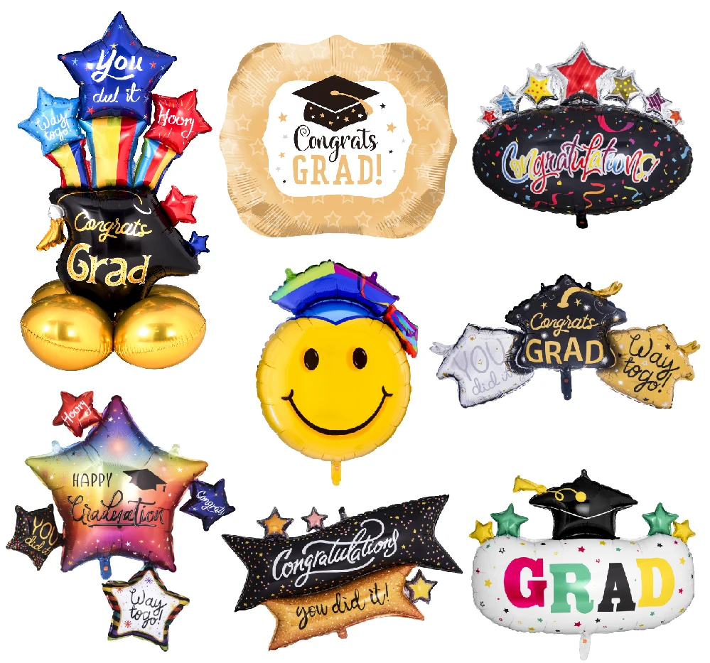 Big customizable graduation foil balloons designs balloons for graduation custom printed with logo helium foil balloons
