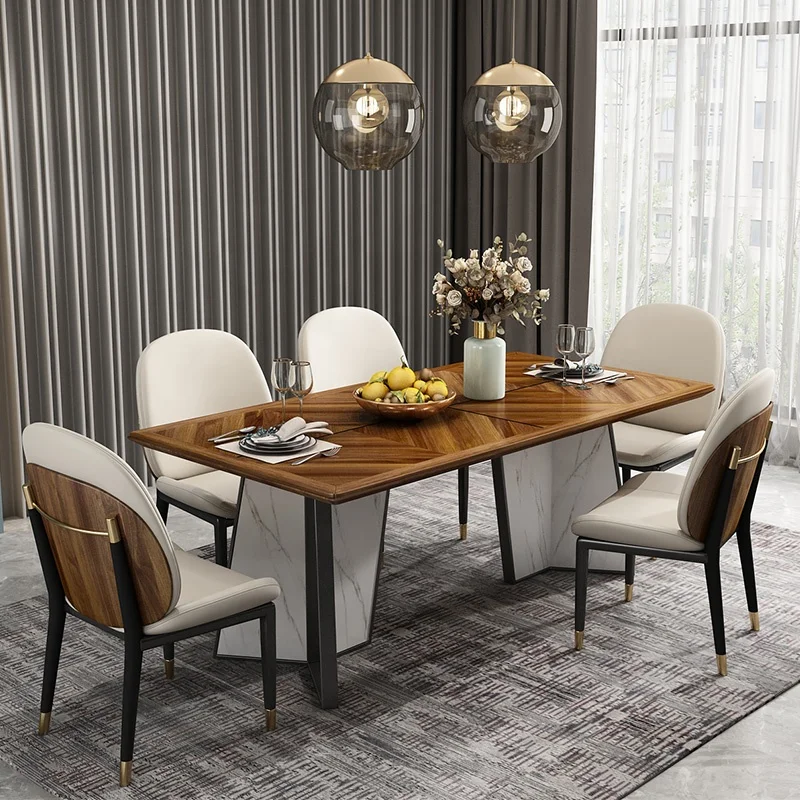 Modern classic matching dining chair ebony wood with high-quality leather exquisite luxury and elegant dining chair