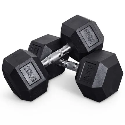 Fashion Hexagonal Rubber Counterweight Dumbbells Hex Dumbbells Hexagon Dumbbells For Body Training