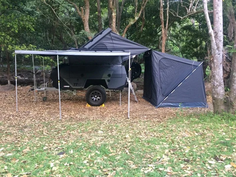 Kinlife 2022 New Design Popular Off Road Camping Trailer Rv Traveling Camper Trailer With Roof Top Tent