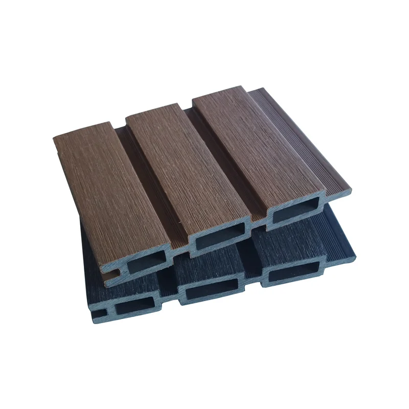 The Fashion New Design Groove Shaped Yard Wall Designs Wood Plastic Decorative Garden Fence