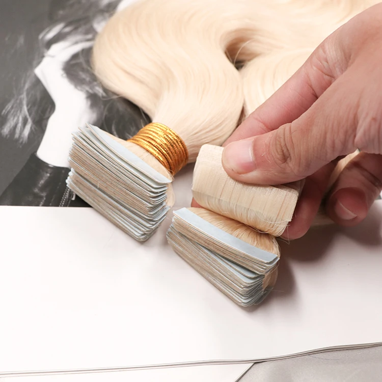 New Trend Product Invisible Tapes in Hair Blonde Russian Hair Double Drawn Human Hair Extension Tape