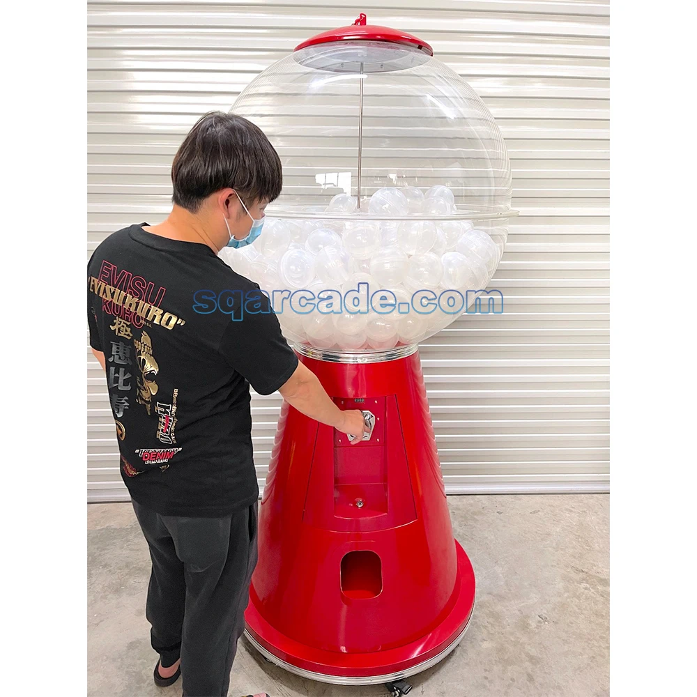 Custom coin operated arcade game big egg twisting giant hair capsule gashapon claw toy gumball vending machine