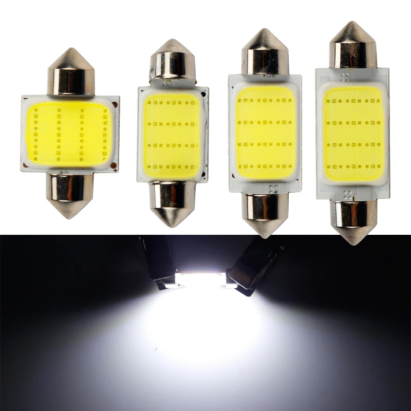  KEEN 12V DC for Auto Interior Light 31 36 39 42 MM Festoon Led Car Bulbs 6000K white COB C5W Dome Reading